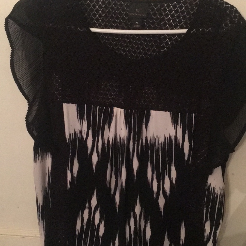 Black and white blouse